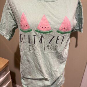 Sorority Delta Zeta Tshirt Adult Medium Light blue